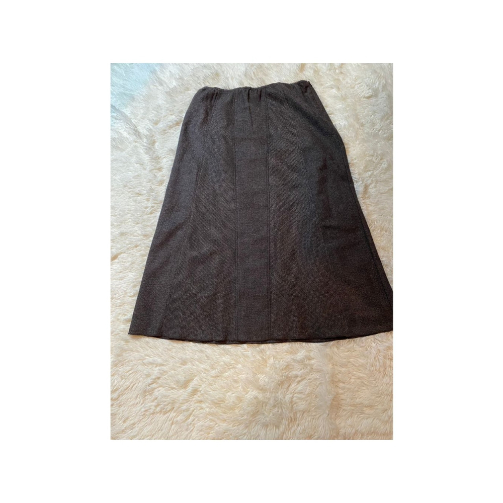 J. Jill Gray Herringbone A-Line Maxi Skirt - Size L (EUC)